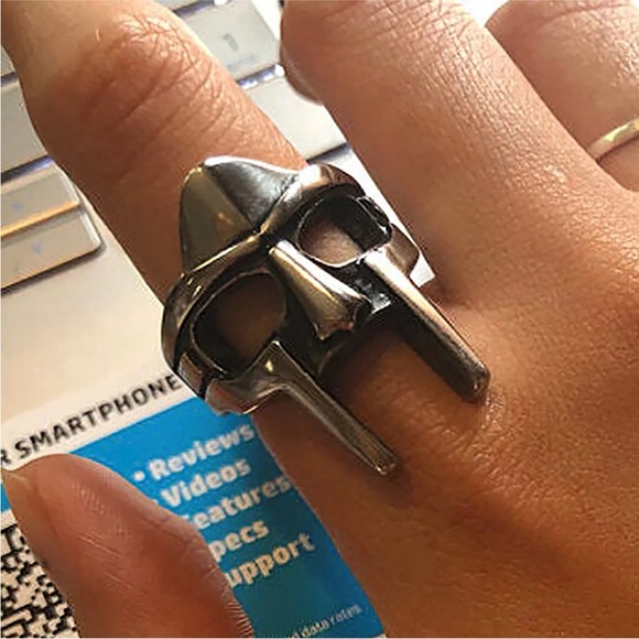 Pharaoh Mask Iron Man Men And Women Stainless Steel Rings Size 9 for Tee… - Picture 5 of 13